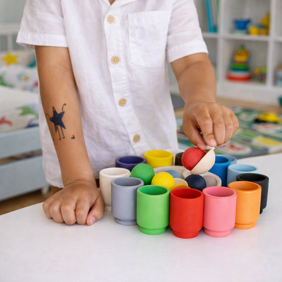 Colorful Wooden Sorting Game – Playful Learning