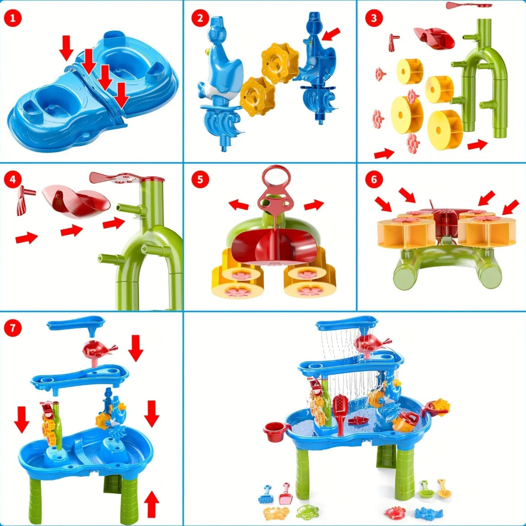 3-Tier Outdoor Sensory Play Table for Sand and Water Activities