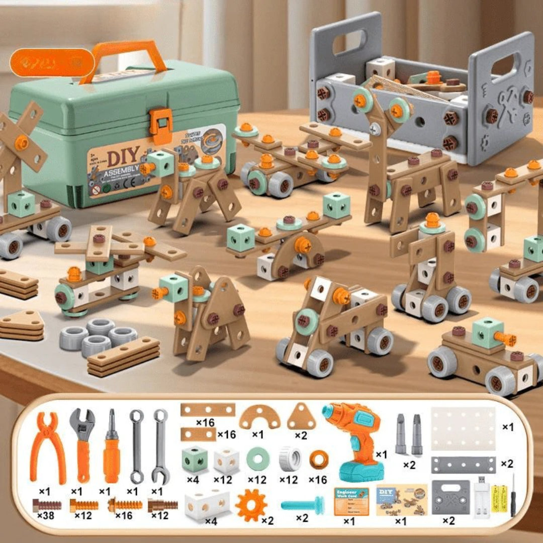 100-piece construction tool set – Imaginative building toy