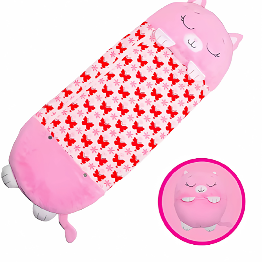 Kinder 2-in-1 Schlafsack mit Kissen – Lustiges Cartoon-Design