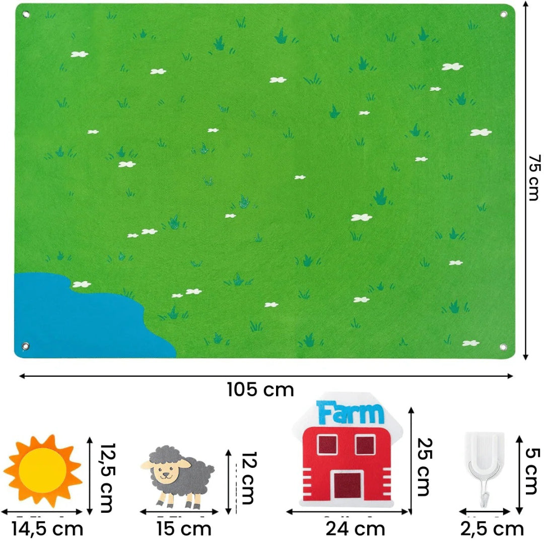 Farm-Themed Felt Activity Board with Animal Figures