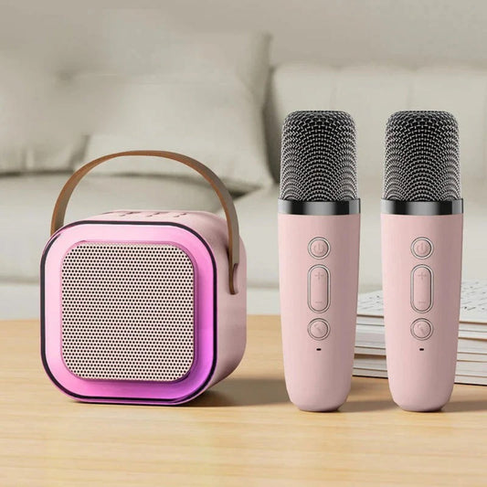 Compact Wireless Karaoke System with Microphone and Speaker