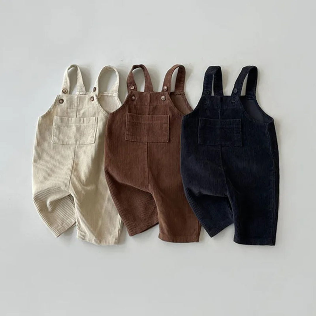 Unisex Striped Cotton Baby Dungarees