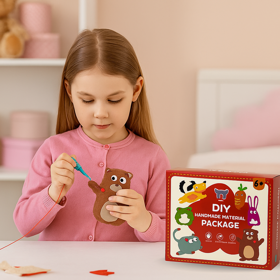 Safe Craft Sewing Kit for Kids with Felt Animal Projects