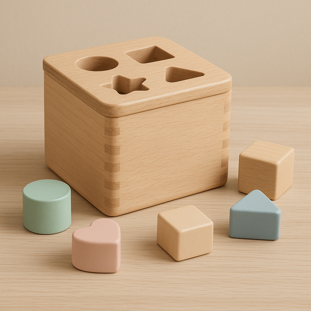Wooden shape sorting set for children
