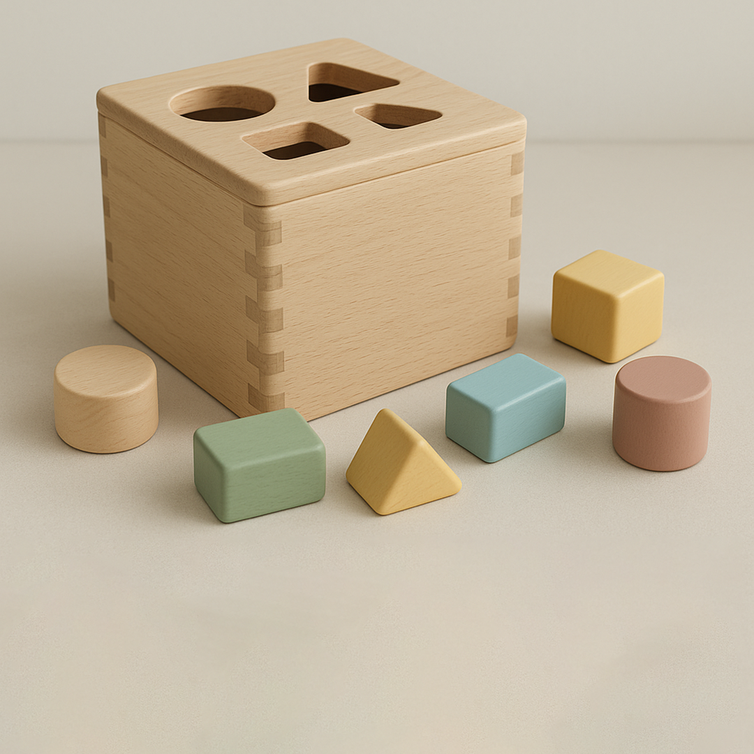 Wooden shape sorting set for children