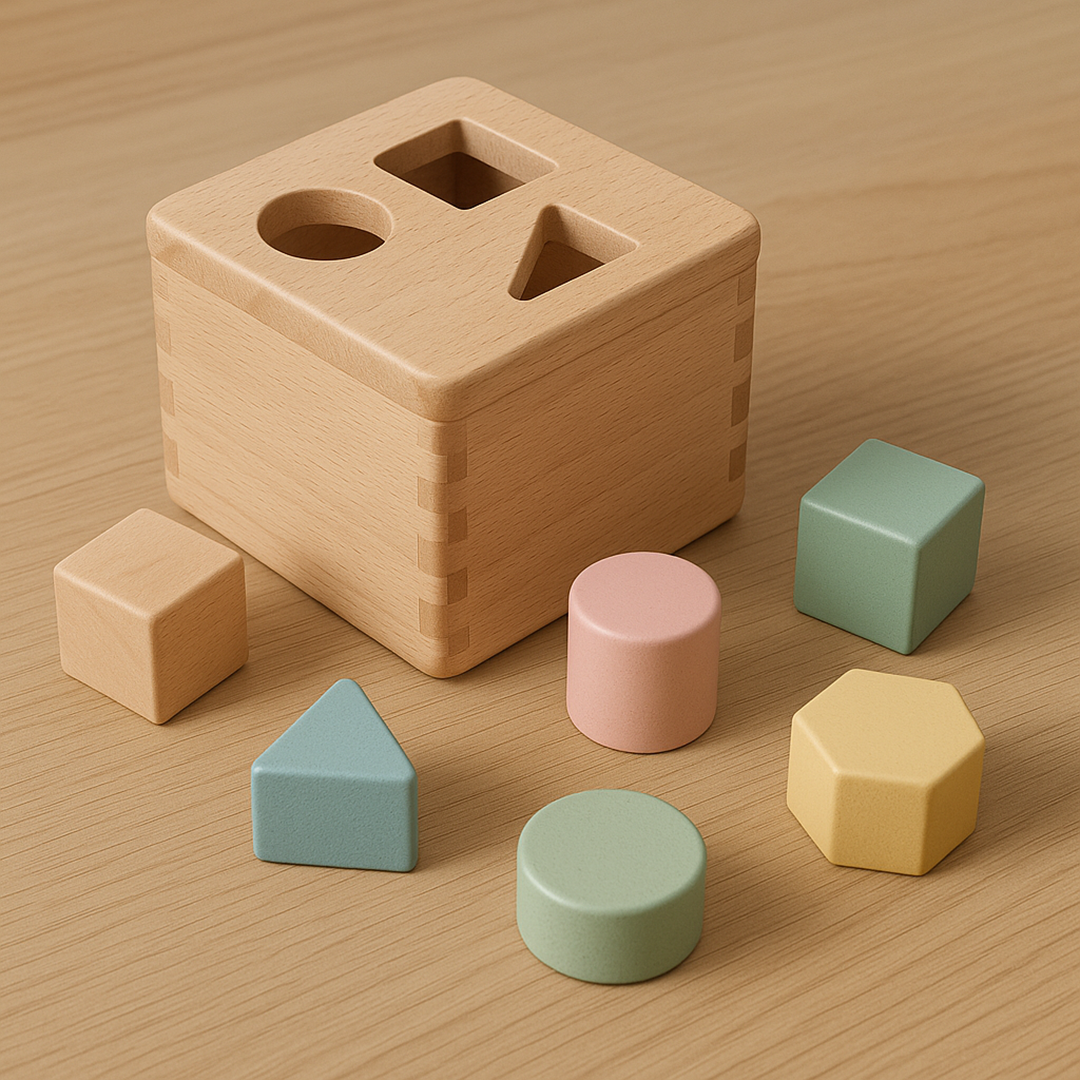 Wooden shape sorting set for children