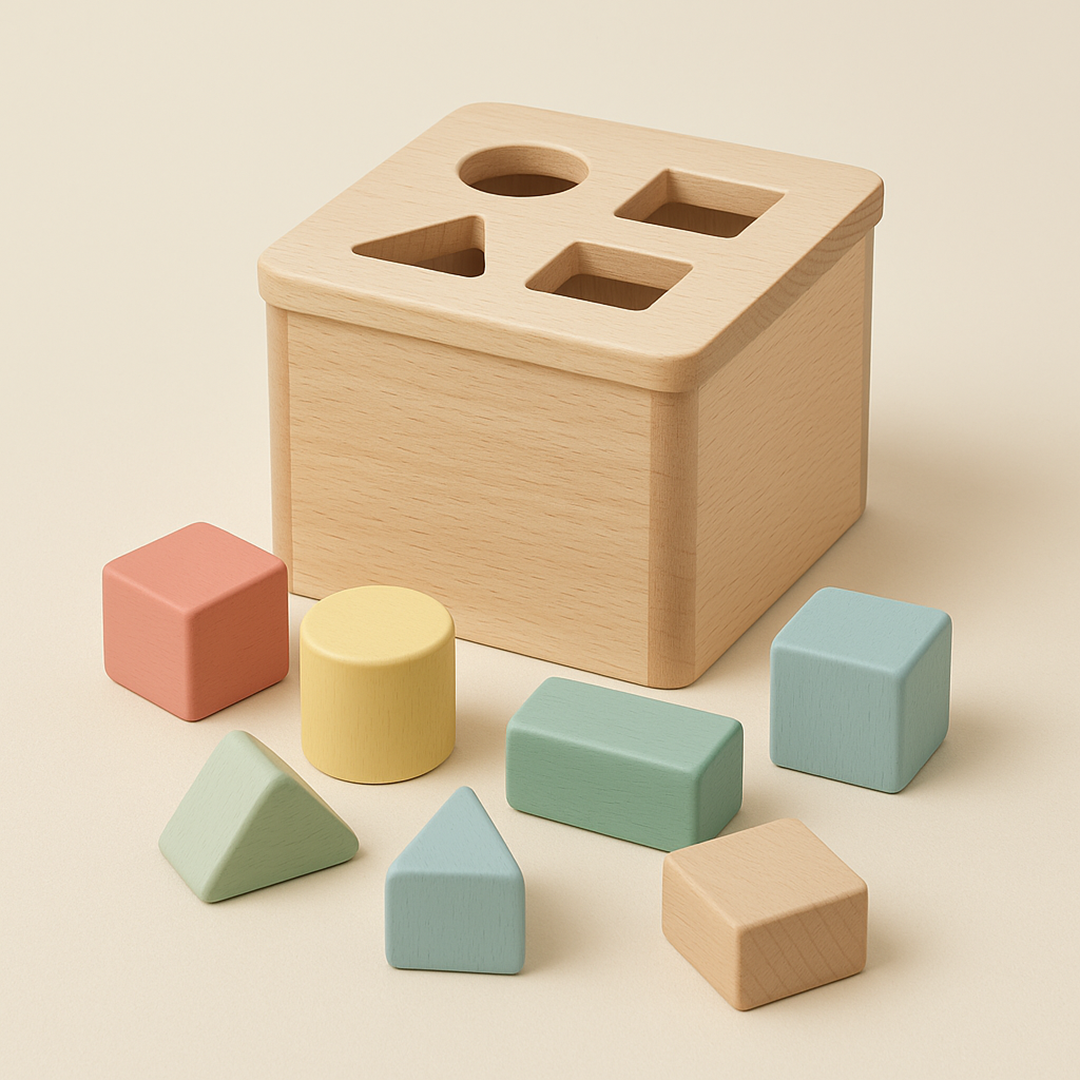 Wooden shape sorting set for children