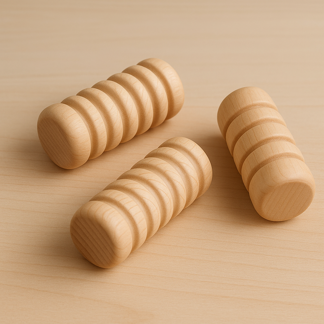 Set of 3 Sensory Wooden Rollers for Children