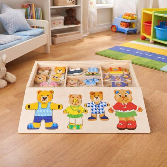 Wooden Dressing Puzzle – Boris Educational Toy for Developing Fine Motor Skills