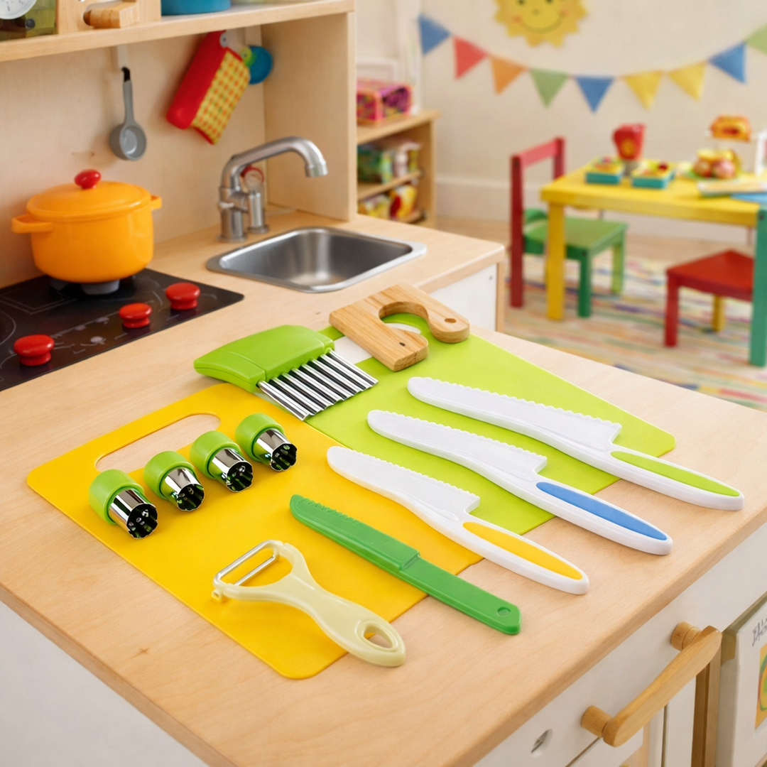 Kinderküchen-Spielset – Sichere Schneidwerkzeuge und kinderfreundliches Zubehör