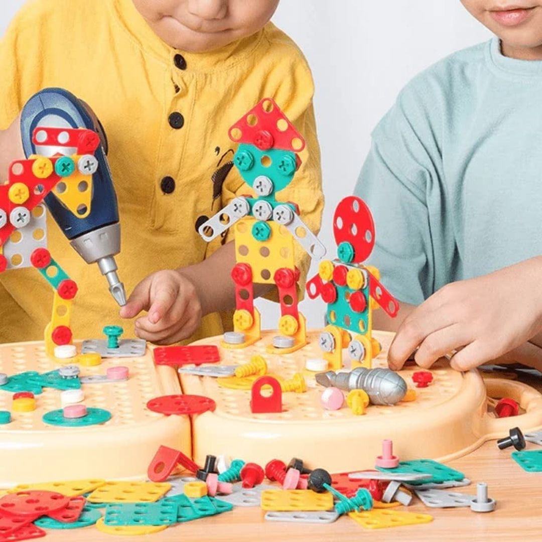 Construction Toy Tool Set with Drill