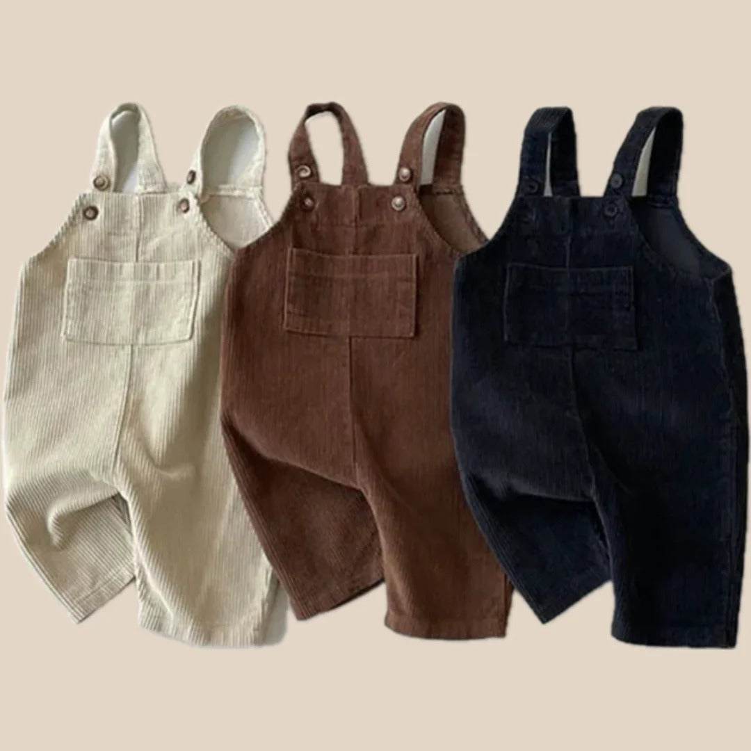 Unisex Striped Cotton Baby Dungarees