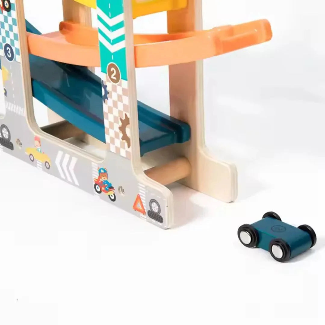 Wooden Car Ramp - Exciting Rolling Adventure for Kids
