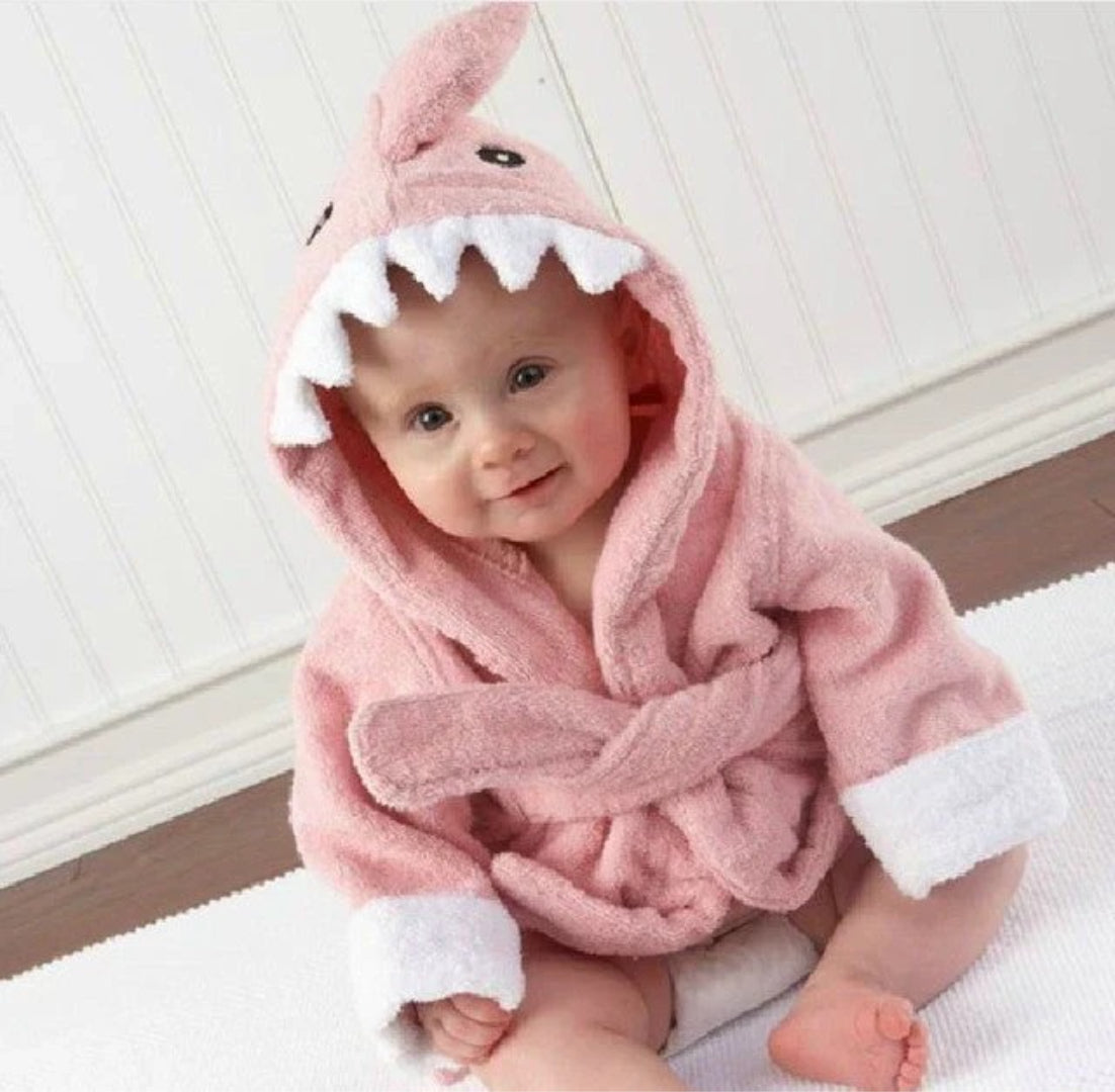 Soft and absorbent animal-themed baby bathrobe