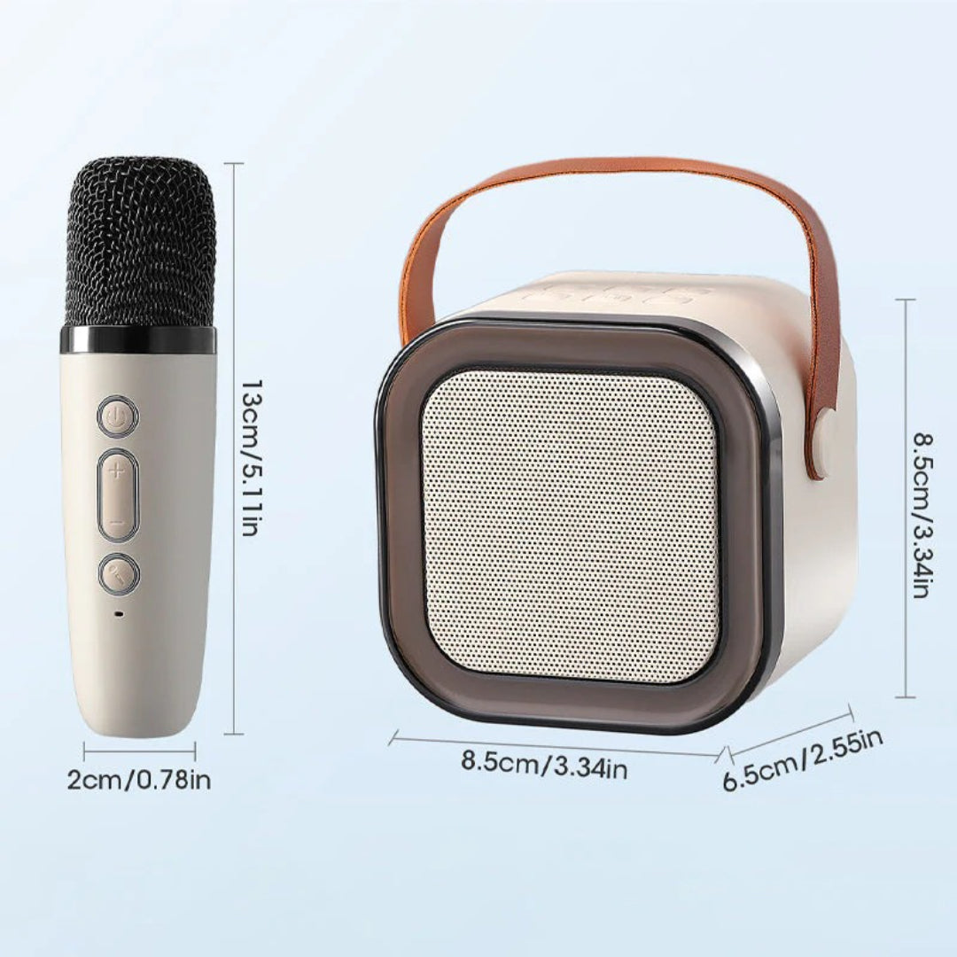 Kompaktes kabelloses Karaoke-System mit Mikrofon und Lautsprecher