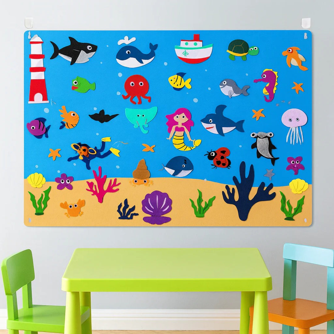 Farm-Themed Felt Activity Board with Animal Figures