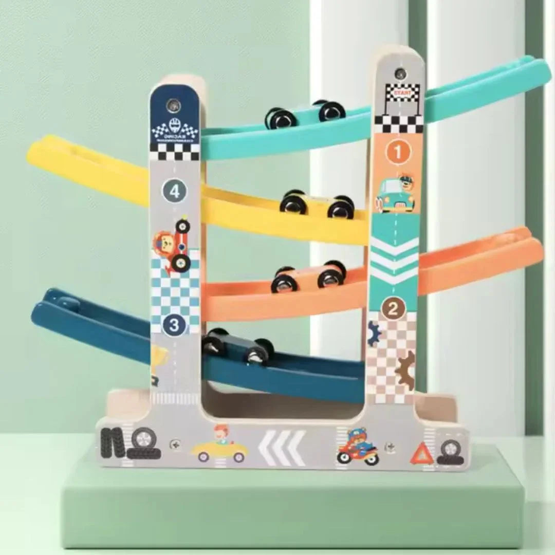 Wooden Car Ramp - Exciting Rolling Adventure for Kids