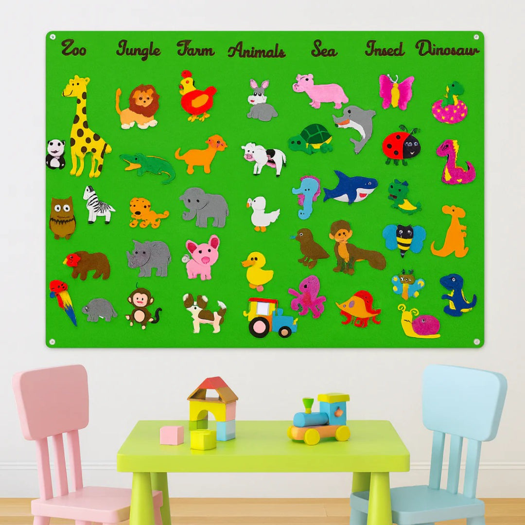 Farm-Themed Felt Activity Board with Animal Figures