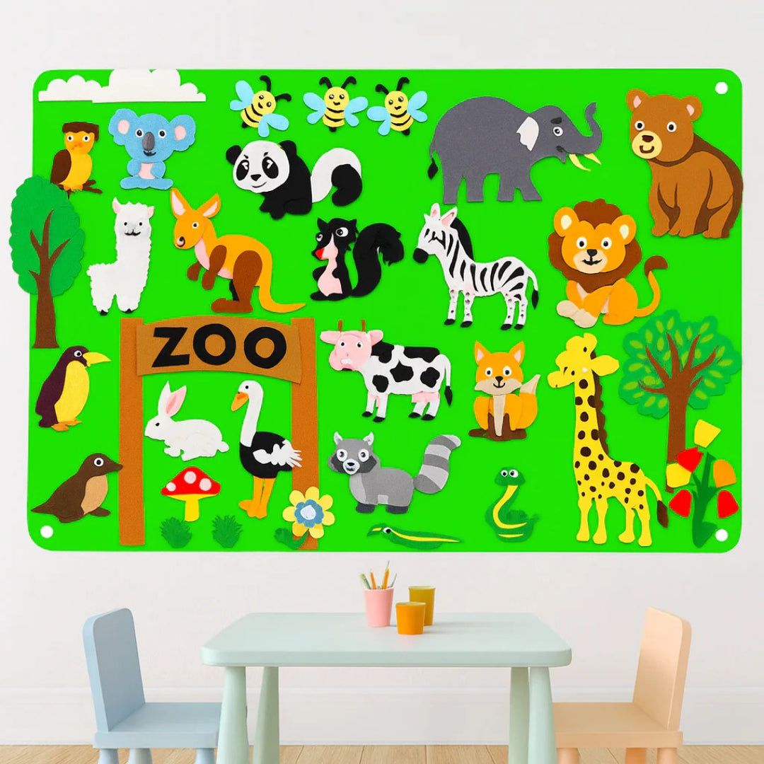 Farm-Themed Felt Activity Board with Animal Figures