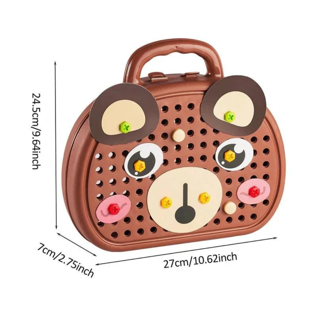 Construction Toy Tool Set with Drill