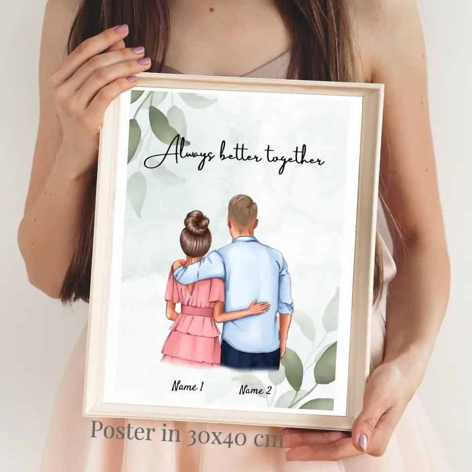 Best couple hug - personalized poster