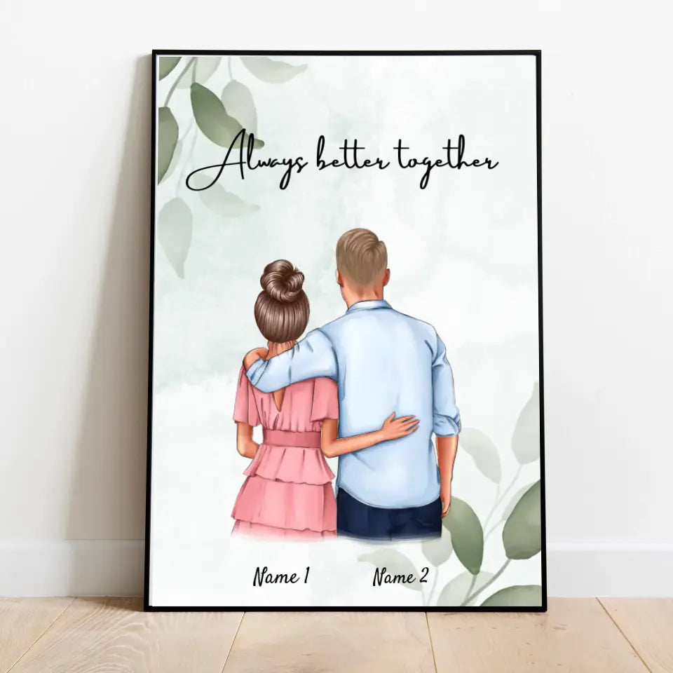 Best couple hug - personalized poster