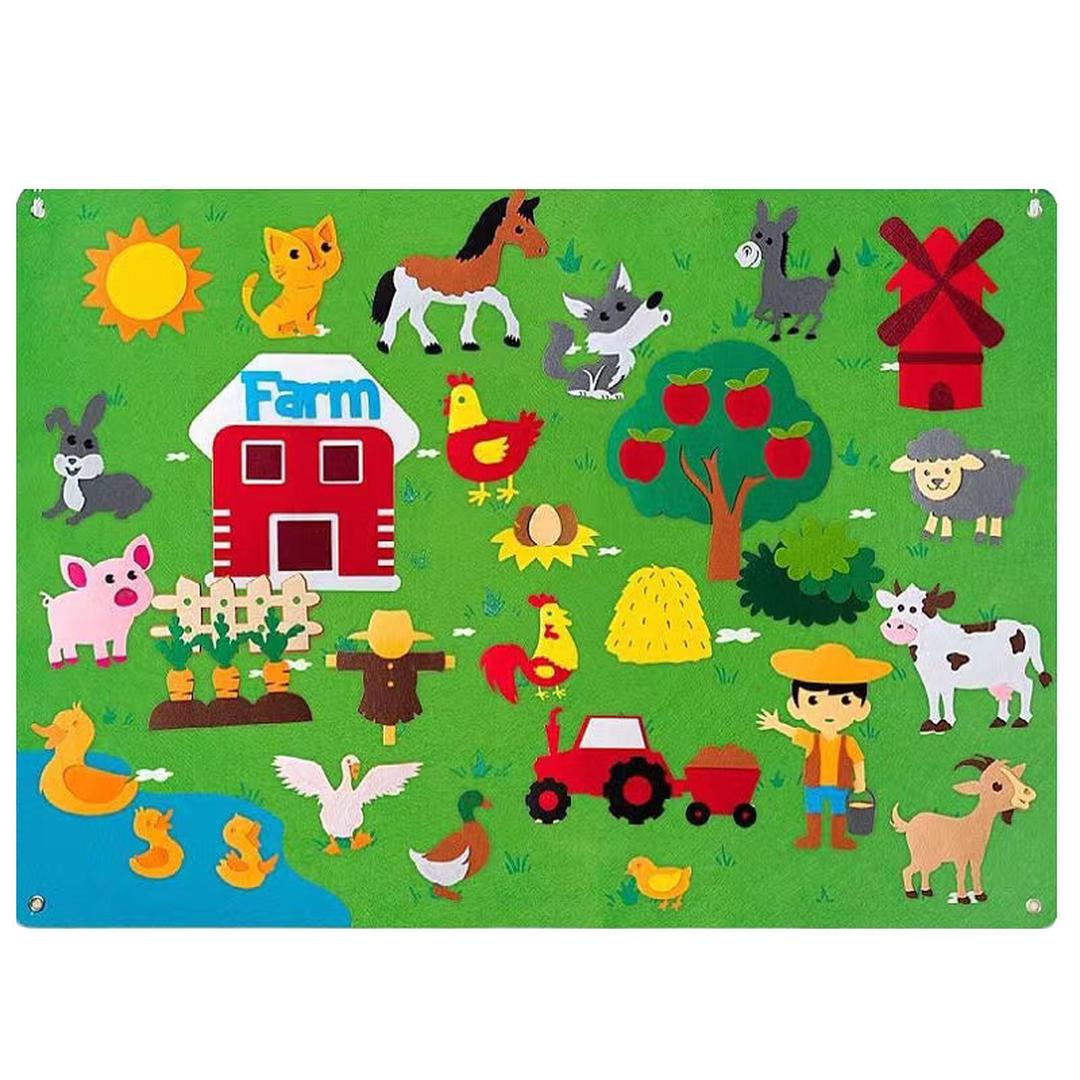 Animal-themed felt worlds for imaginative play