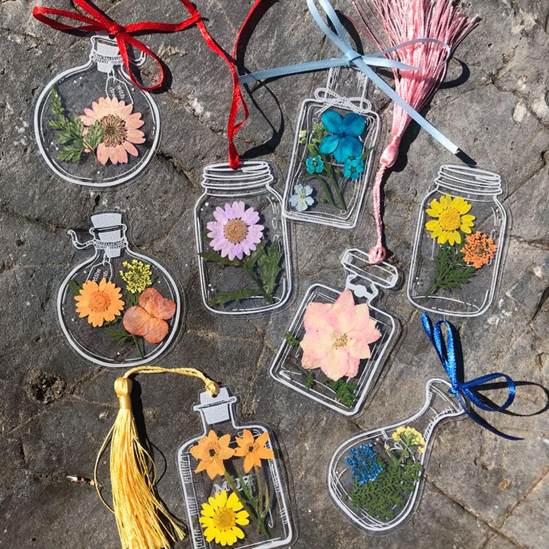 DIY Pressed Flower Bookmark Kit - 30-Piece Collection