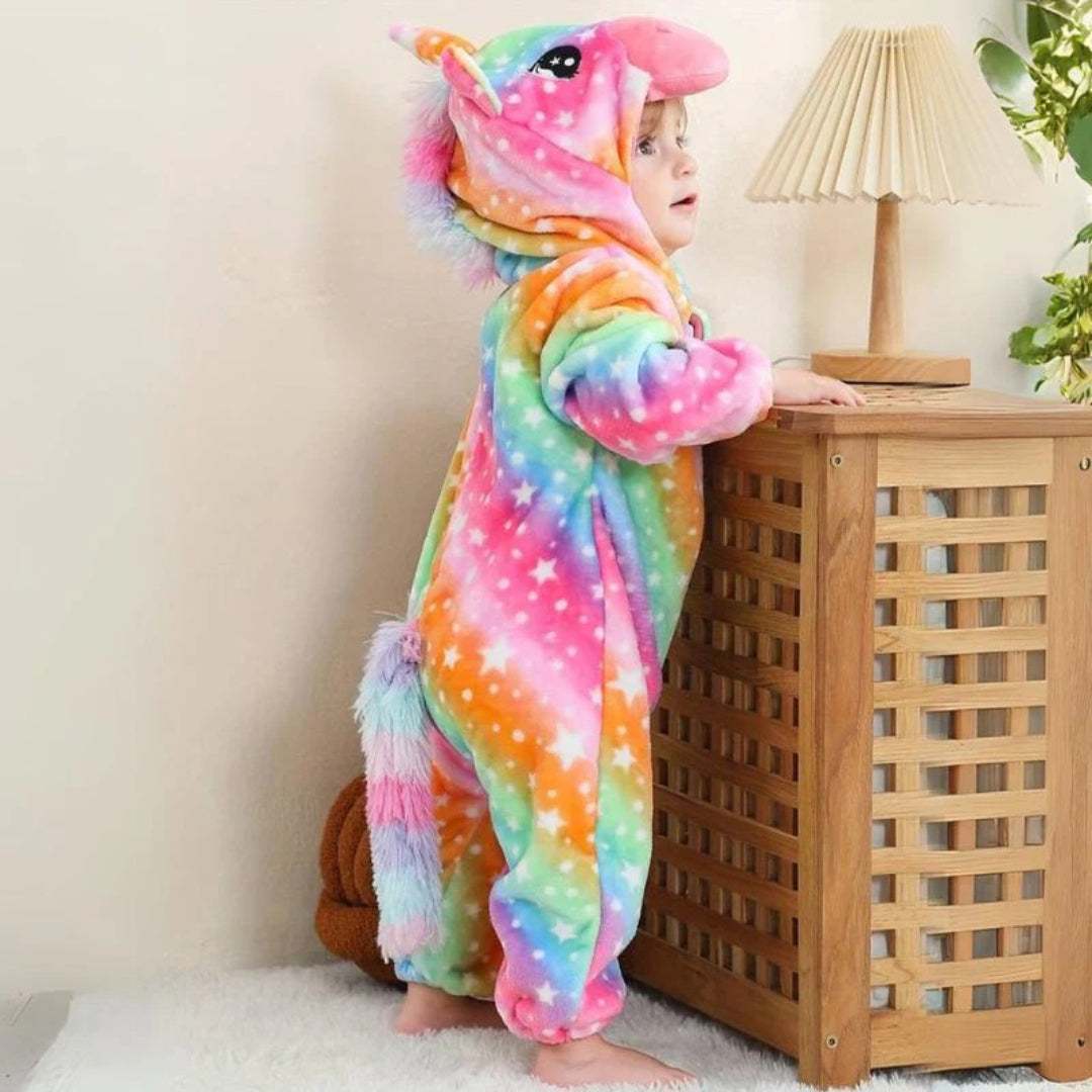 Gemütlicher flauschiger Baby-Schneeanzug - Einteiliges Outfit mit Reißverschluss