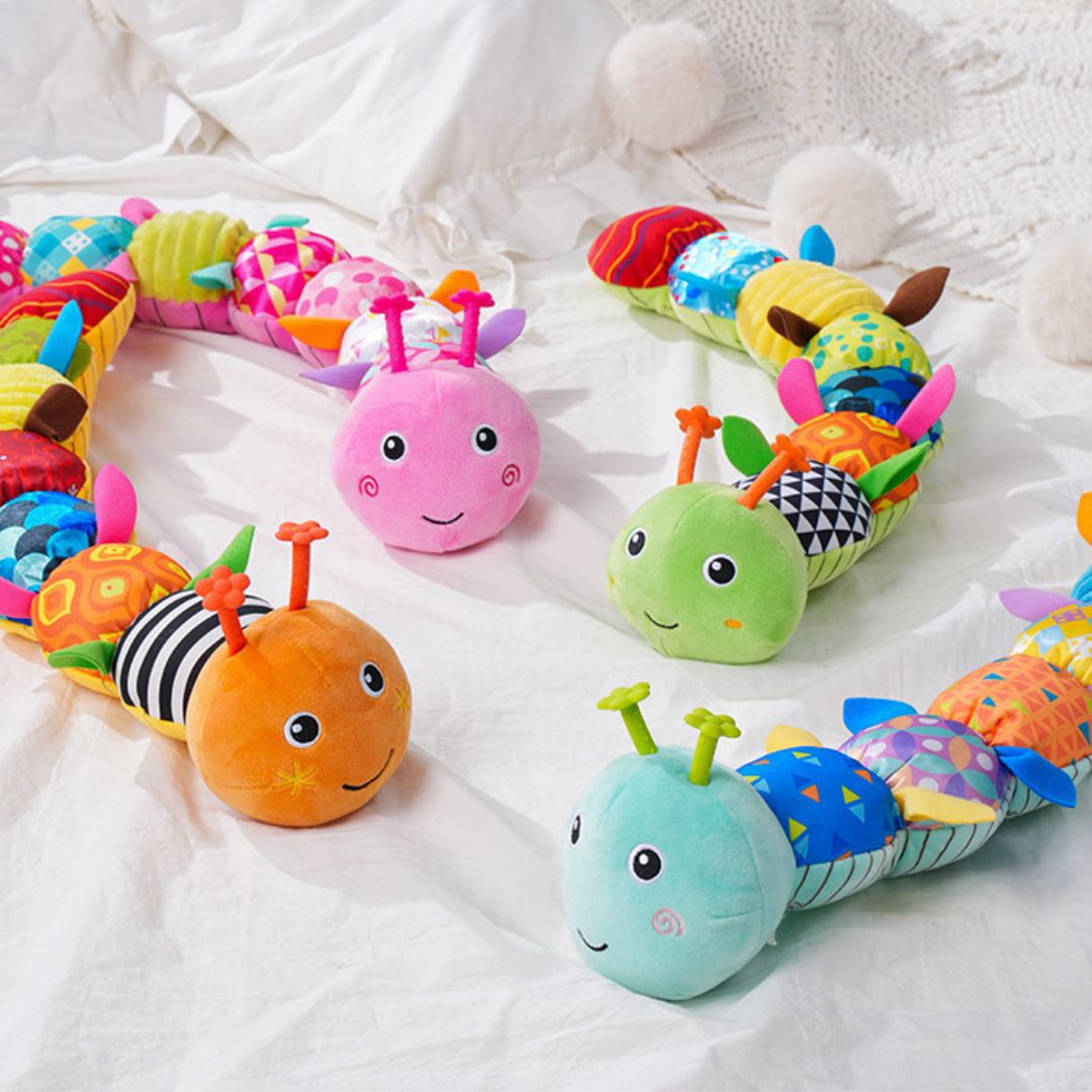 Caterpillar | Plush Toy with Rattle & Music Features | Tactile Sensory Development for Babies 1