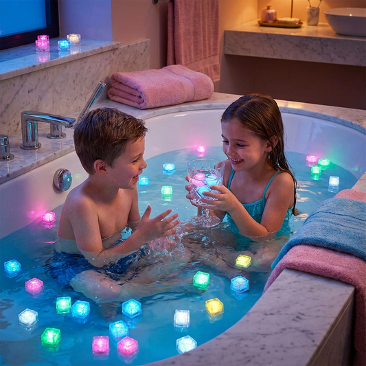 Colorful Bath Dice Toys | Light Up Bath Toys with Magical Glow | Fun Water Play for Kids' Imaginative Adventures 0
