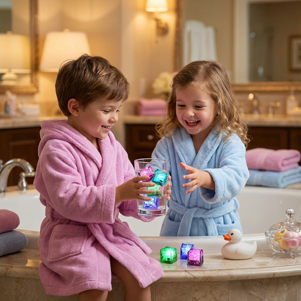 Colorful Bath Dice Toys | Light Up Bath Toys with Magical Glow | Fun Water Play for Kids' Imaginative Adventures 1