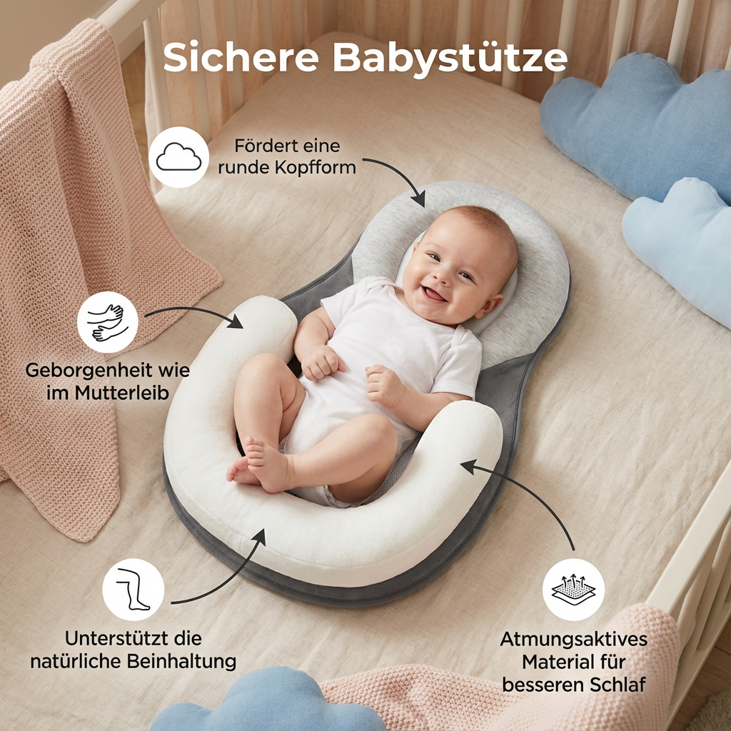 Comfort Baby Support | Ergonomic Baby Seat with Hypoallergenic Fabric | Safe & Comfortable Design for Optimal Posture 3