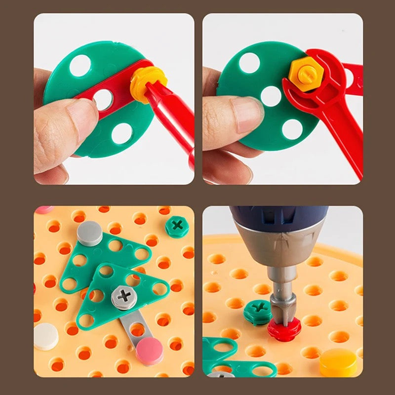 Creative Bear Box | Crafting Kit for Kids with Battery-Operated Screwdriver | Portable Storage for Imaginative Play 6