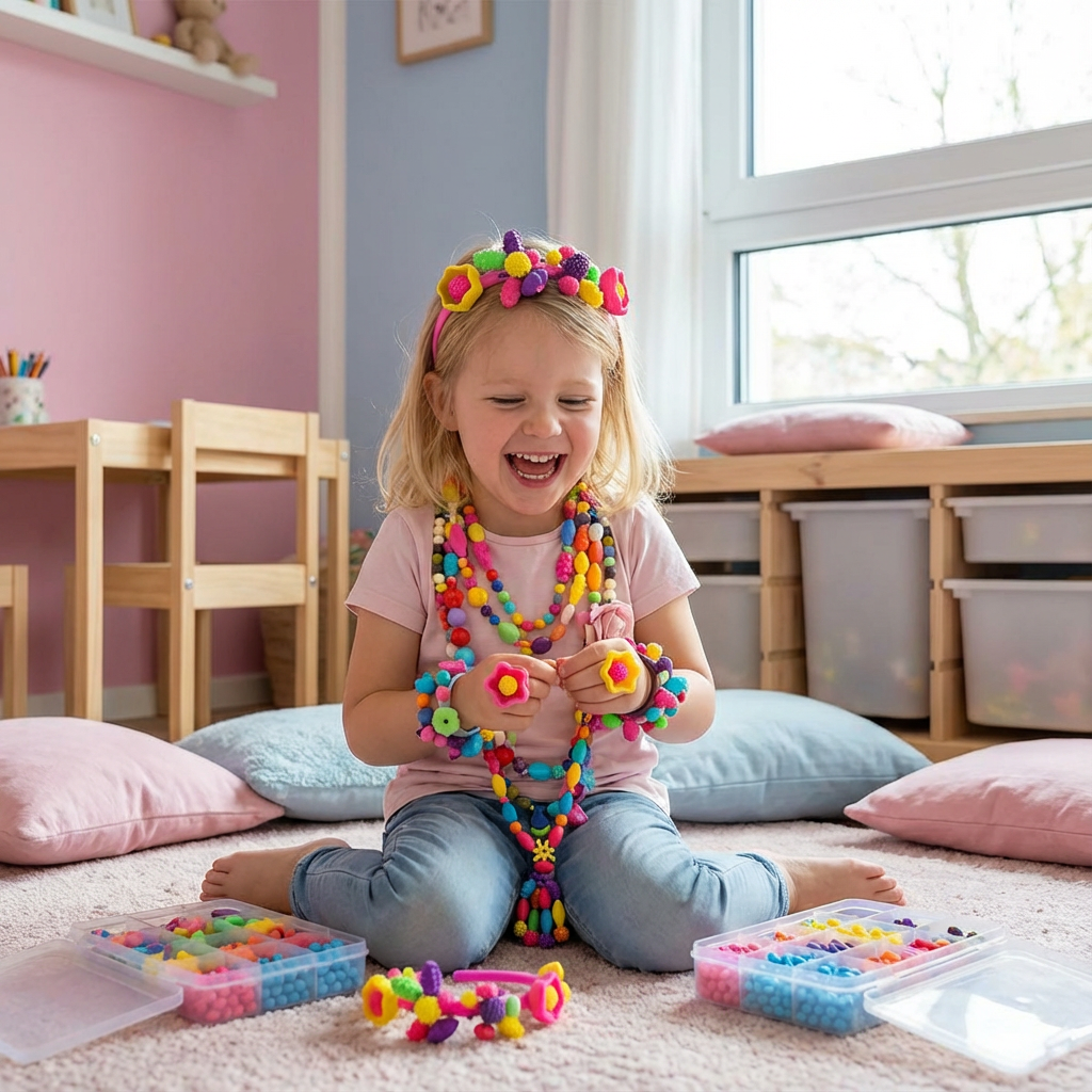 Creative Jewelry Tokens | Bracelet Making Set with 500+ Colorful Pieces | Fun Activity for Kids' Imagination 2