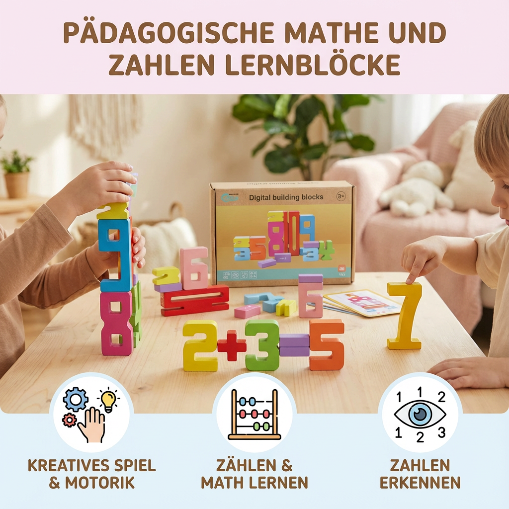 Creative Learning Blocks | Educational Math and Numbers Set with Colorful Design | Versatile Play for Early Development 2