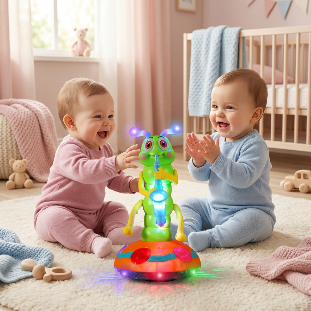 Dancing Saxophone Caterpillar | Musical Toy with Colorful Lights | Engaging Movement for Kids 1