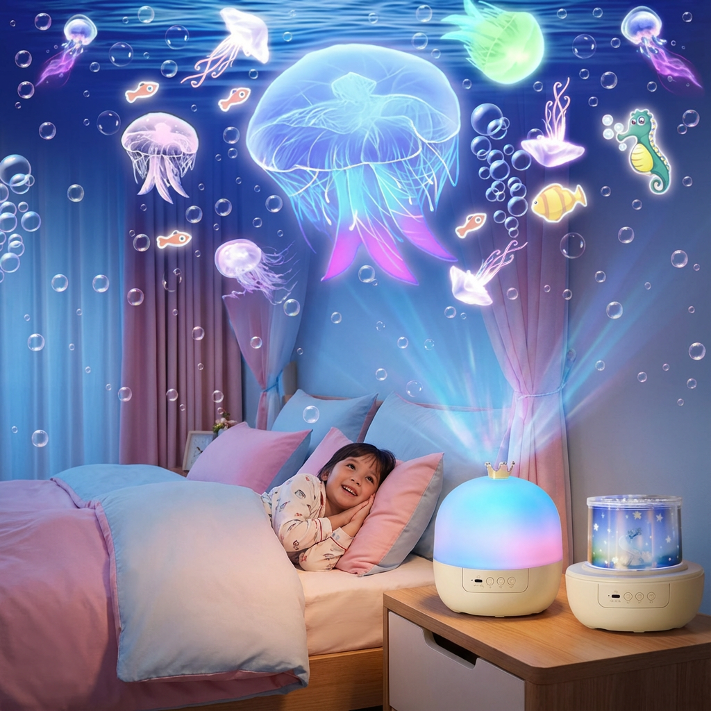 Dreamy Nights | LED Night Light Projector with Soothing Projections | Safe Sleep Aid for Kids 2