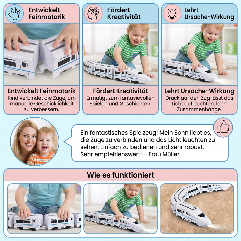 Explorer's Train Set | Colorful Toy Train with Durable Design | Engaging Learning Tool for Motor Skills Development 4