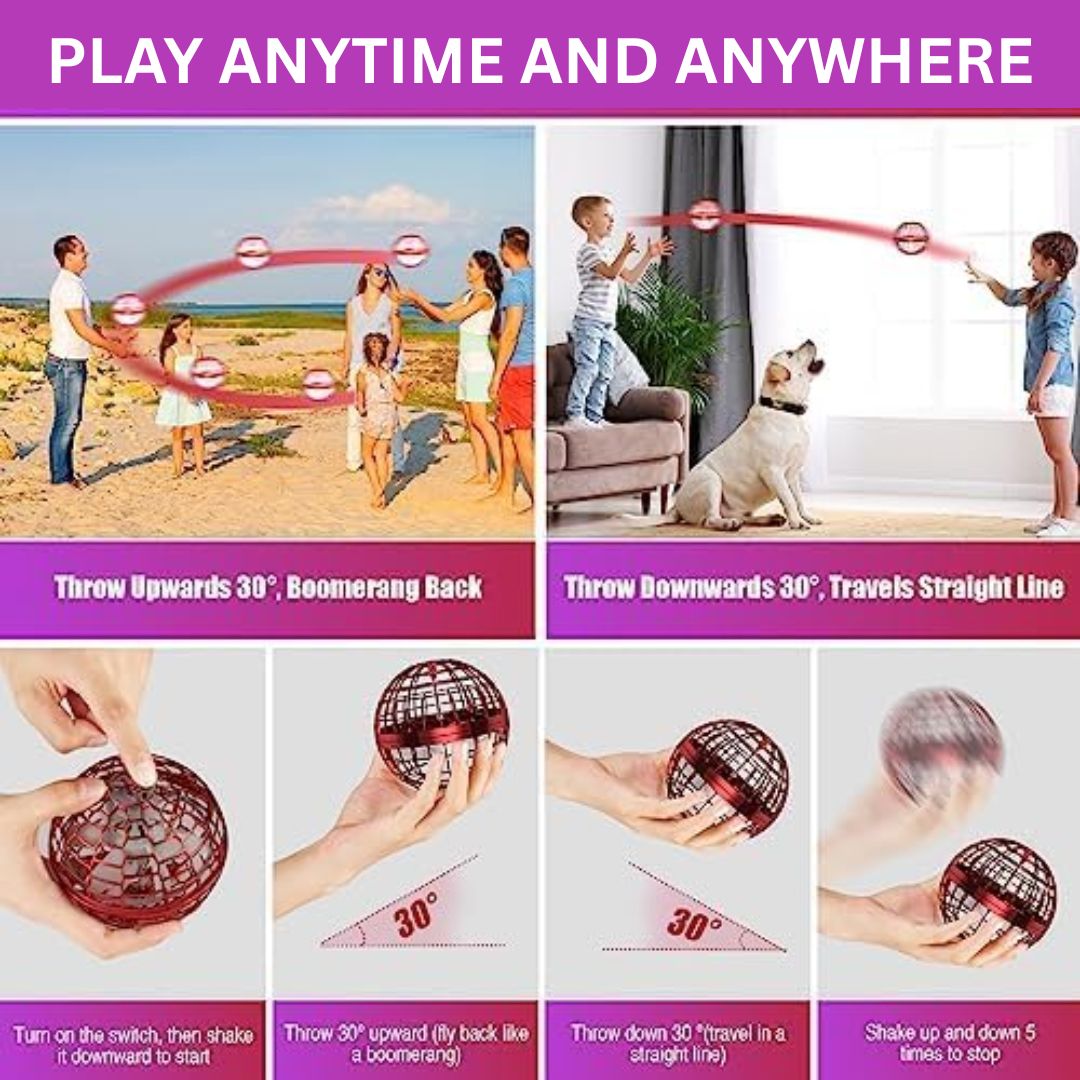 GlowSphere | Floating Game Ball with LED Effects | Rechargeable Fun for All Ages 4