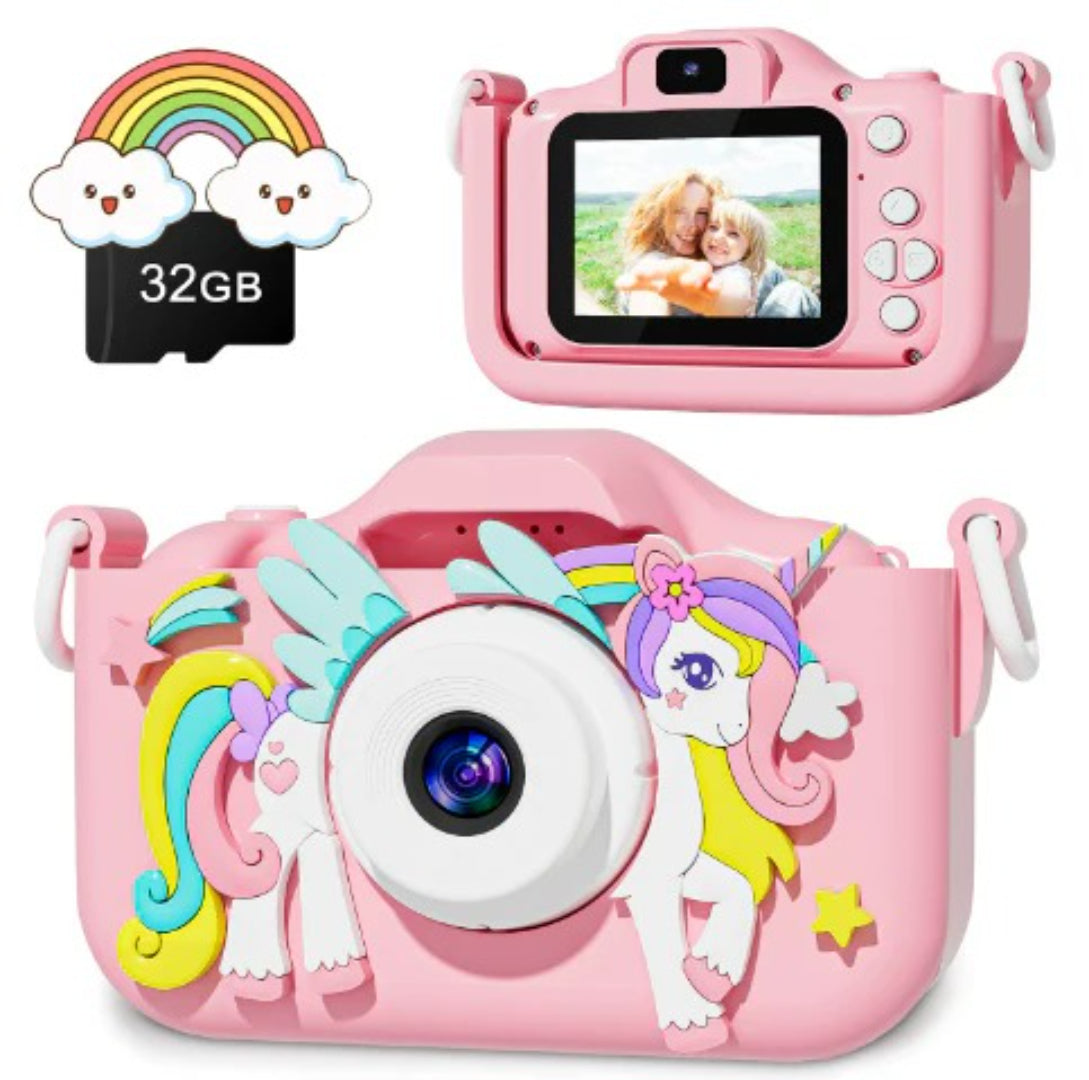 Unicorn HD Camera: Capture photos and videos with the included 32GB SD card