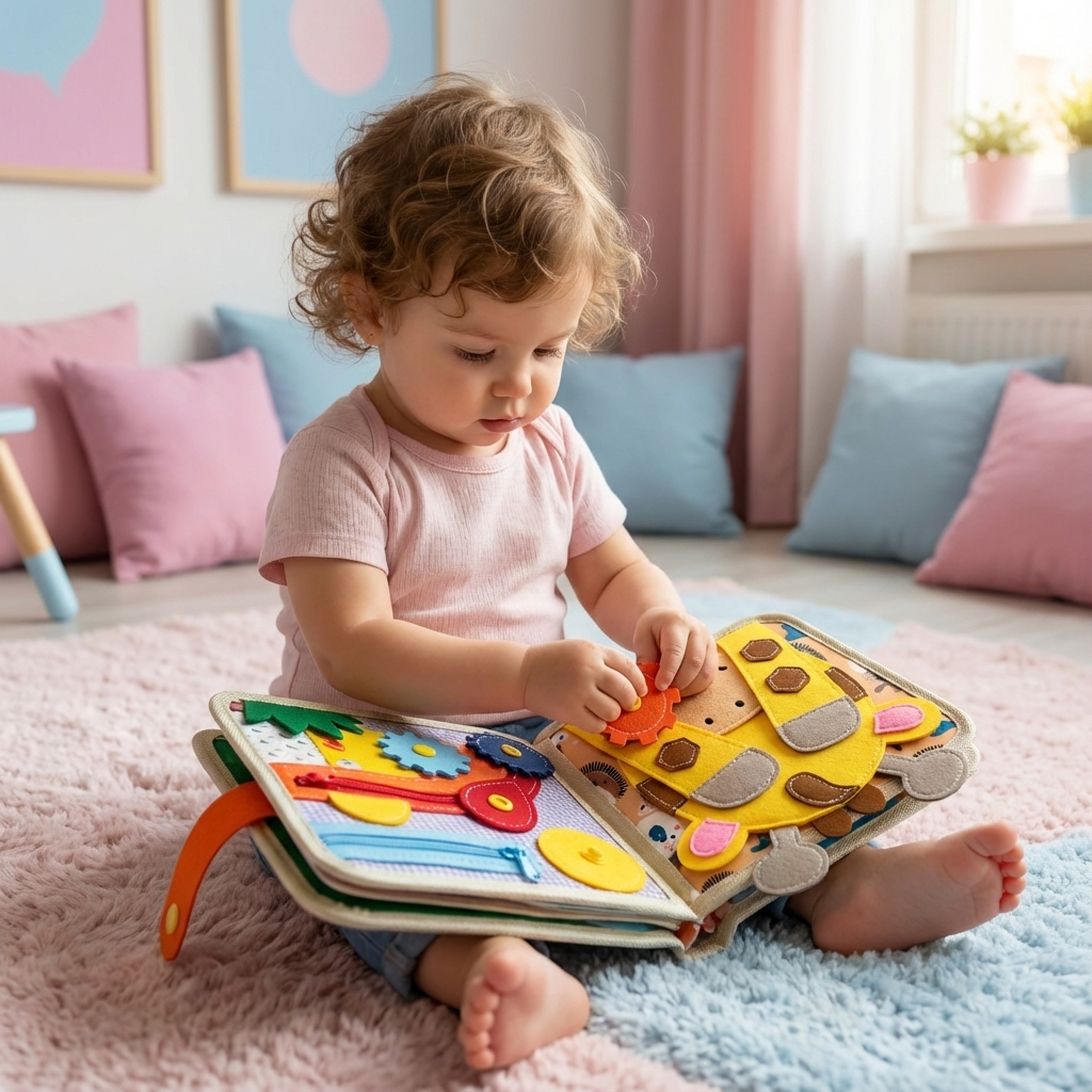 Interactive Montessori Sensory Book for Kids with Textured Pages | Engaging Giraffe Stories for Cognitive Development 1