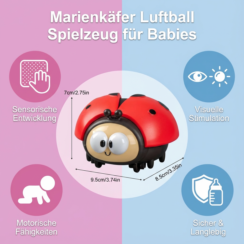 Ladybug Air Ball Toy | Magical Floating Balloon Effect | Safe Design for Developmental Fun 6