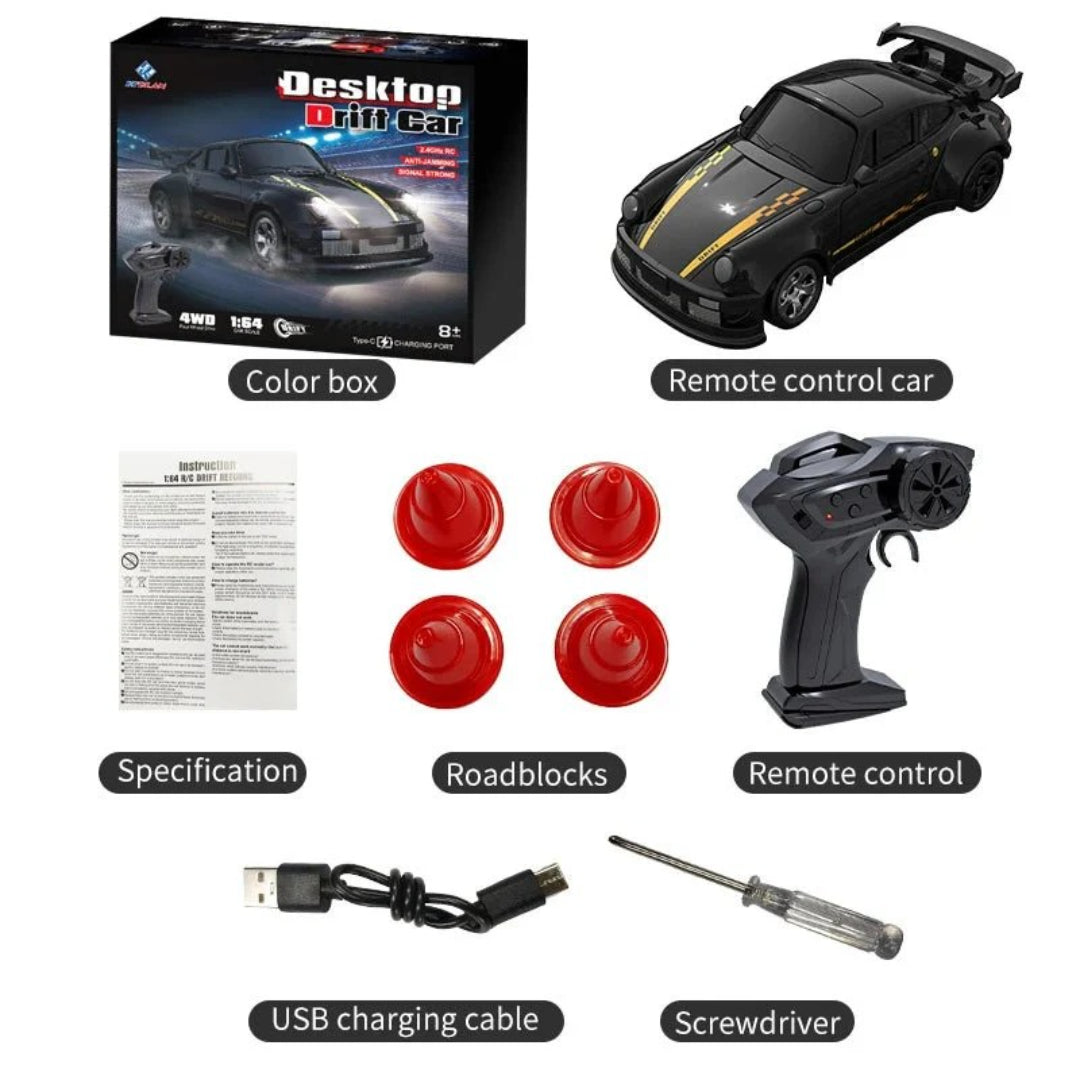 1:64 Scale RC Drift Car - Compact Remote Control Racing Vehicle