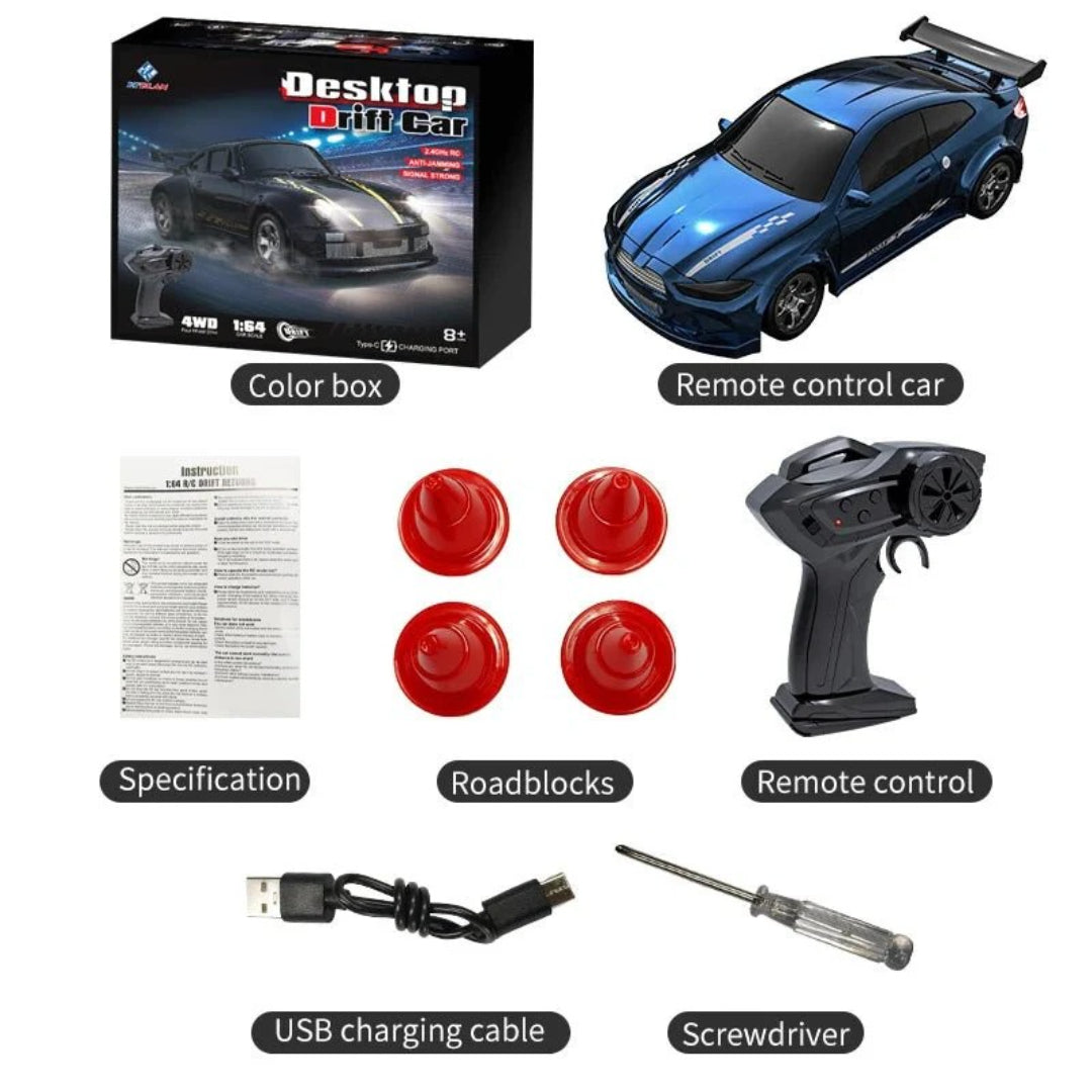 1:64 Scale RC Drift Car - Compact Remote Control Racing Vehicle
