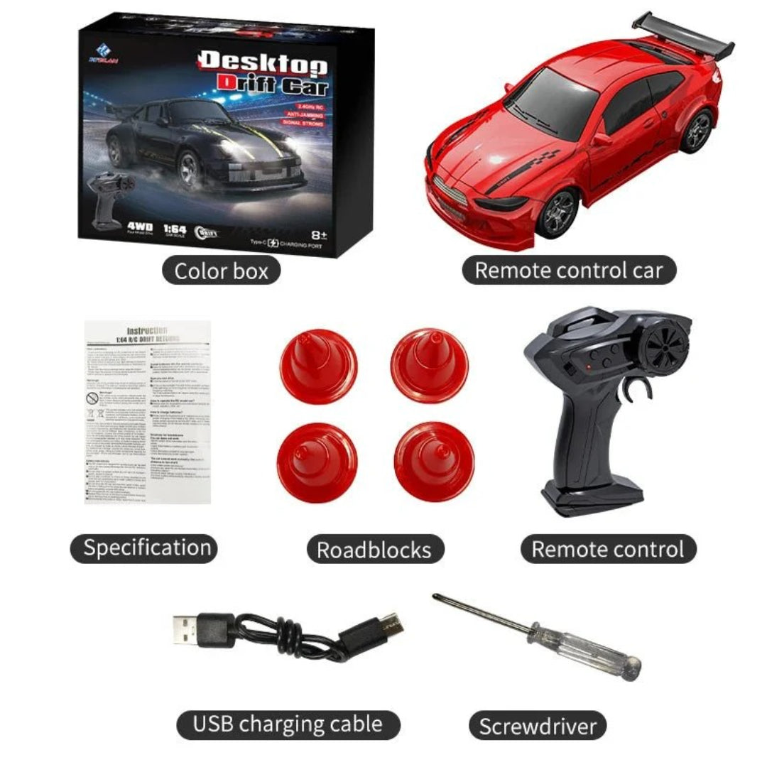 1:64 Scale RC Drift Car - Compact Remote Control Racing Vehicle