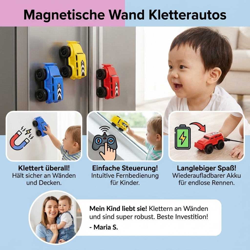 Magnetic Wall Climbing Cars | Durable Design with Vibrant Colors | Fun Toy for Endless Adventures 4