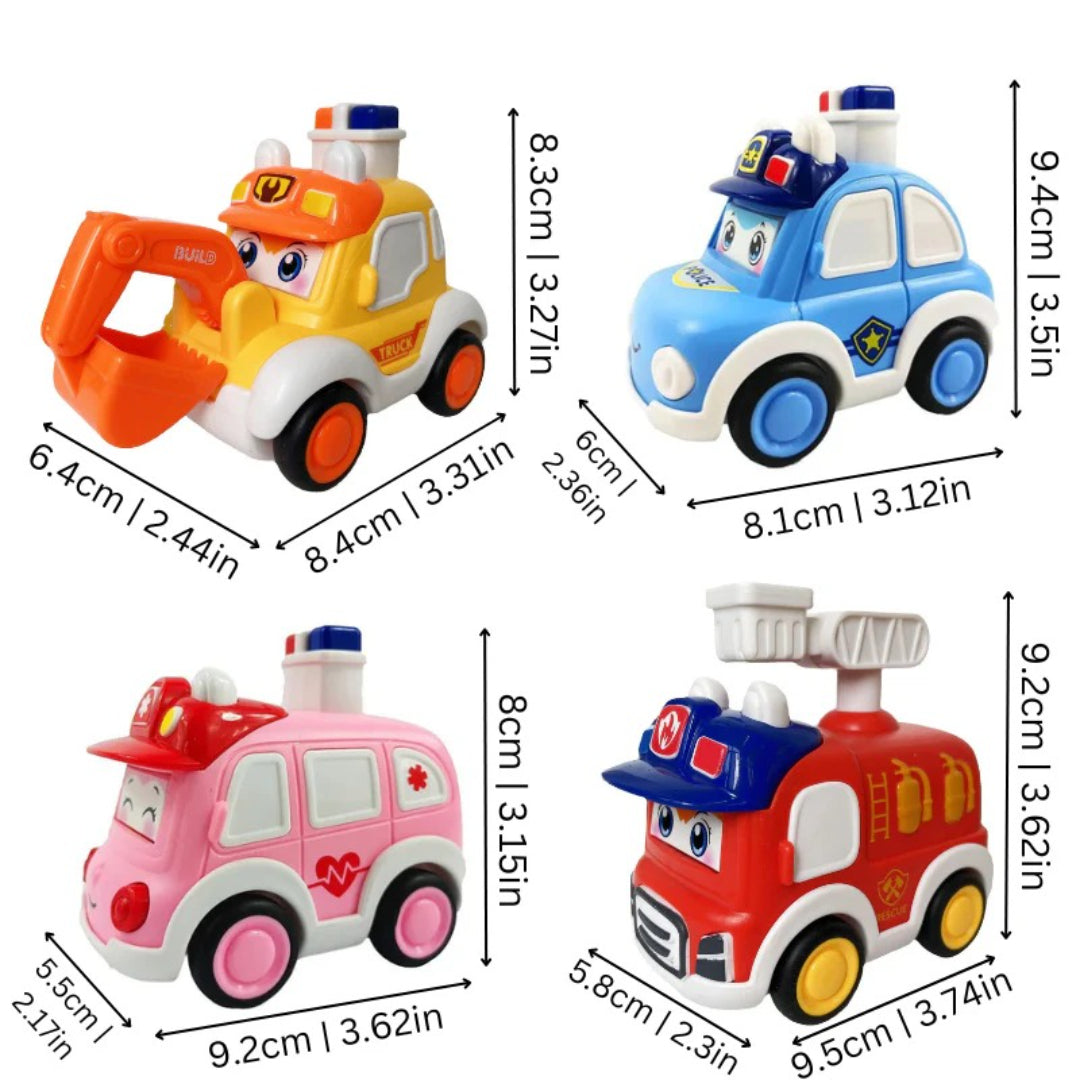 4-Piece Rescue Vehicle Action Figure Set