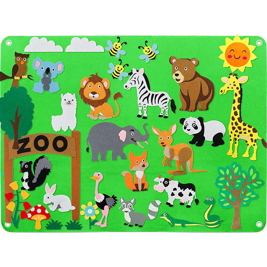 Montessori Felt Worlds | Educational Toy with Colorful Animal Figures | Engaging Learning Experience for Imagination and Creativity 0